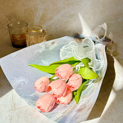 即日発送可能　Bouquet de Tulipes -02- 韓国風花束　チューリップ　ブーケ　花束　記念日　 1枚目の画像