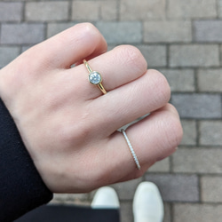 【７号~21号まで】moissanite un grain ring【モアサナイト】 【送料無料】 5枚目の画像