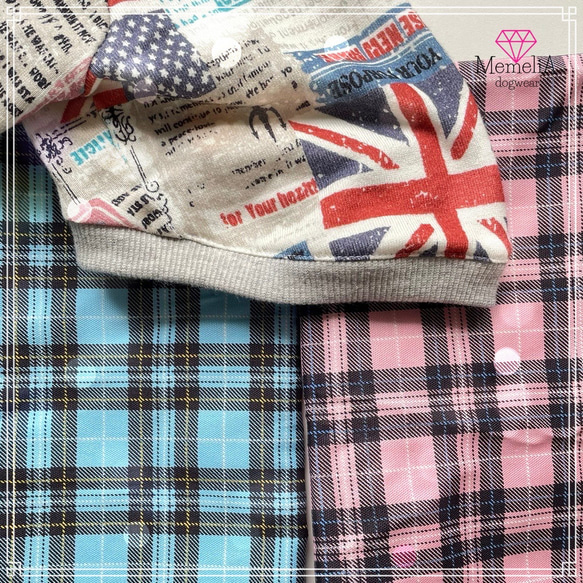 【ミニピン用犬服】国旗のスウェットがおしゃれ♡シャツオプションokのセットインスウェットウェア 12枚目の画像