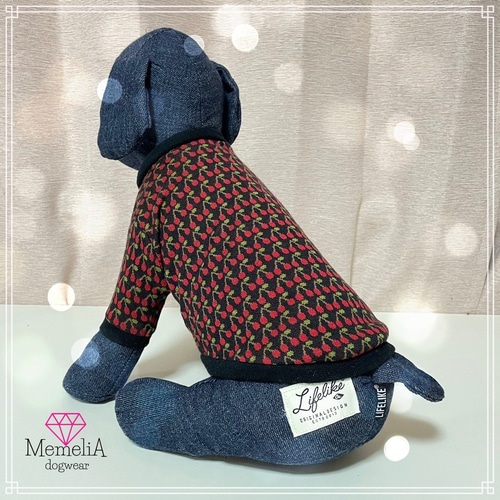 イタグレ用犬服】2色展開!!さくらんぼジャガードがかわいい