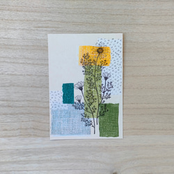 コラージュで彩るポストカード「黄色の花」 2枚目の画像