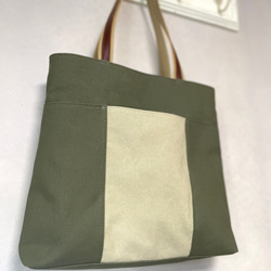 Michi  bag ＊トート＊スクエア〈カーキ〉 5枚目の画像