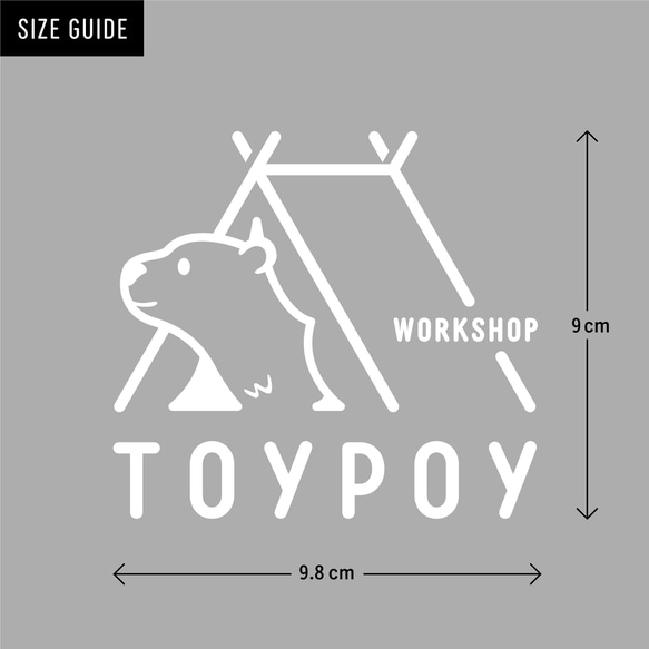 TOYPOY WORKSHOP ロゴカッティングシート【ホワイト】 3枚目の画像