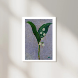 絵画　インテリア　絵　油絵　F4-090116　花（すずらん） 絵画 インテリ 絵 油絵 F4-090116 花 すずらん 絵画 インテリア 絵