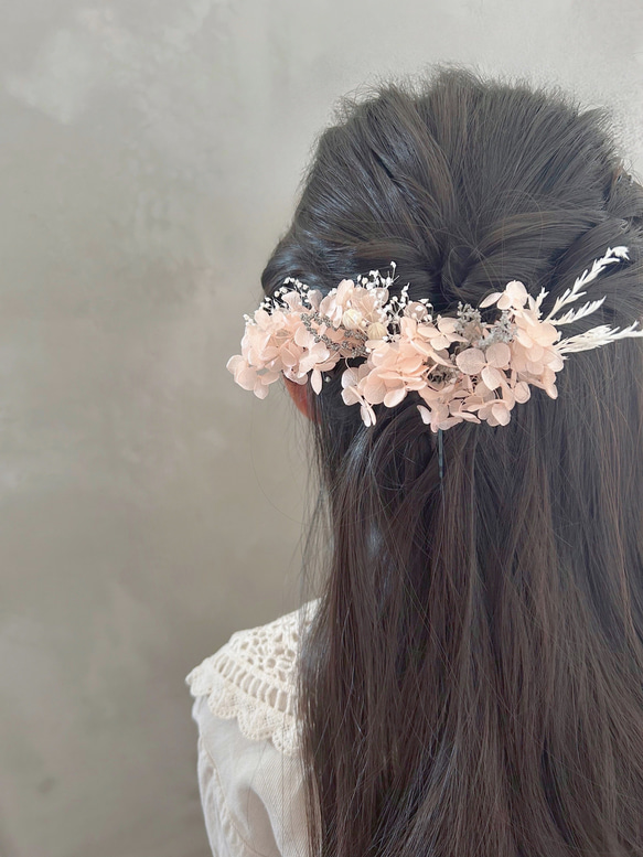 えり様 あじさい1輪 髪飾り プリザーブドフラワー