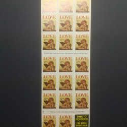 40201　バレンタイン　LOVE切手帳（未使用）シールタイプ　アメリカ発行　天使　愛　 2枚目の画像
