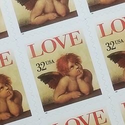 40201　バレンタイン　LOVE切手帳（未使用）シールタイプ　アメリカ発行　天使　愛　 1枚目の画像