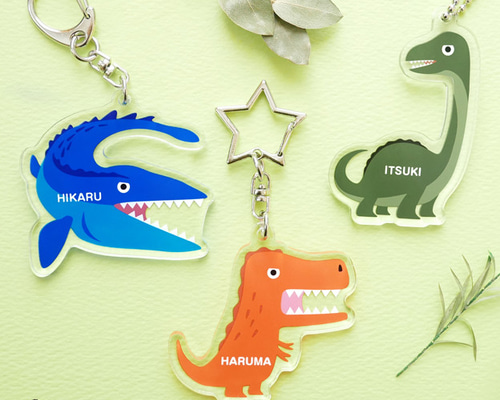 両面読める‼︎【恐竜 お名前キーホルダー】アクリル ダイナソー 雑貨