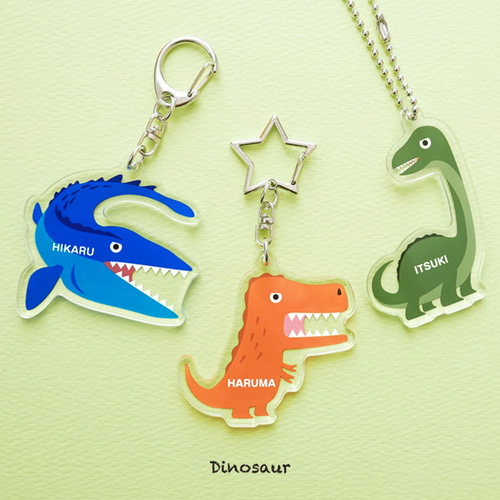 両面読める‼︎【恐竜 お名前キーホルダー】アクリル ダイナソー 雑貨