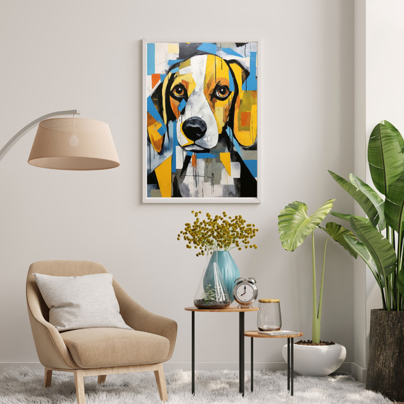 【Wanbism (ワンビズム) - ビーグル犬 No.4】アートポスター 犬の絵 犬の絵画 犬のイラスト 7枚目の画像