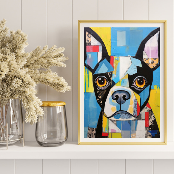【Wanbism (ワンビズム) - ボストンテリア犬 No.1】アートポスター 犬の絵 犬の絵画 犬のイラスト 8枚目の画像