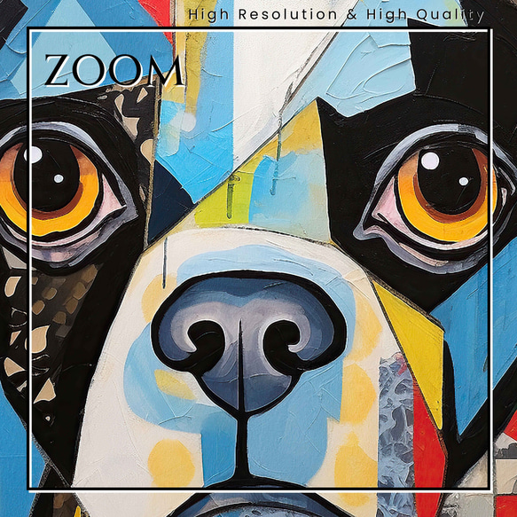 【Wanbism (ワンビズム) - ボストンテリア犬 No.1】アートポスター 犬の絵 犬の絵画 犬のイラスト 3枚目の画像
