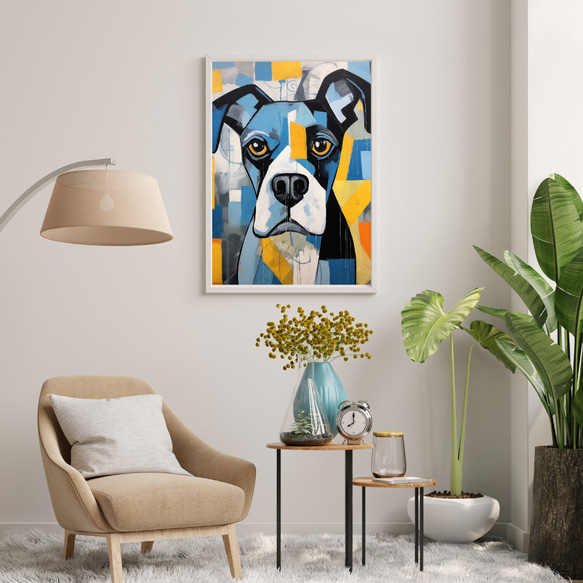 【Wanbism (ワンビズム) - ボクサー犬 No.2】アートポスター 犬の絵 犬の絵画 犬のイラスト 7枚目の画像