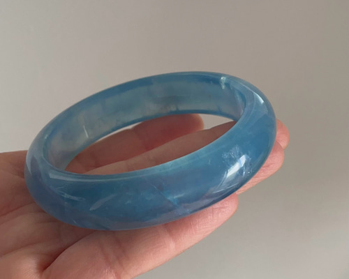 Sparkle green Lake キラキラ+炫光 アクアマリン　バングル Sparkle green Lake キラキラ+炫光 アクアマリン バングル