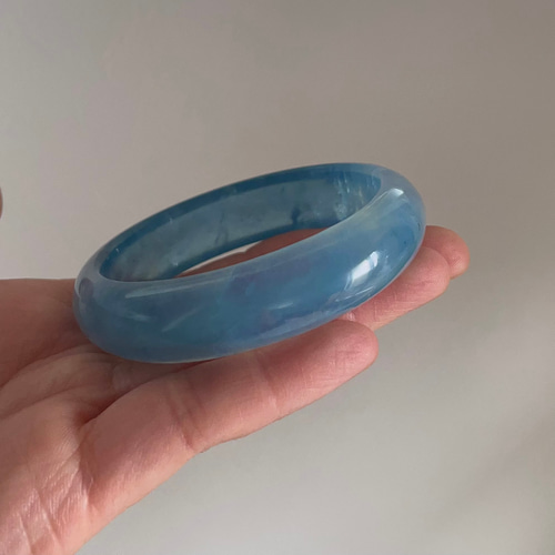 天然良質　アクアマリンバングル 内径58mm 天然無処理 アクアマリン バングル バングル・リスト