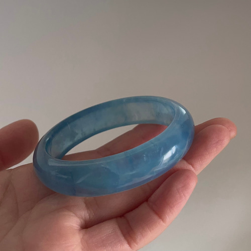 美天然石　アクアマリンバングル 内径58mm 天然無処理 アクアマリン バングル バングル・リストバンド