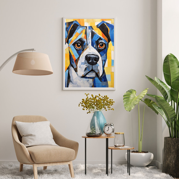 【Wanbism (ワンビズム) - ボクサー犬 No.4】アートポスター 犬の絵 犬の絵画 犬のイラスト 7枚目の画像