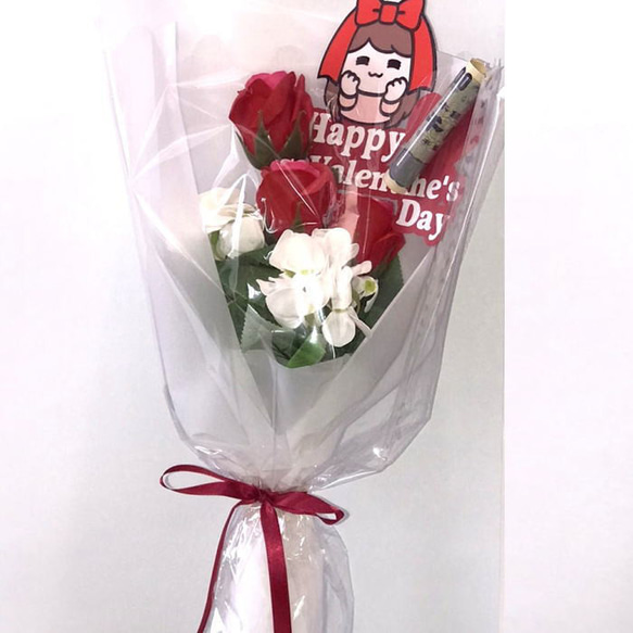 花束ポチ袋 フラワーギフト 笑顔になれるユニークポチ袋  GIFTFORYOU バレンタイン 誕生日 お祝い お小遣い 1枚目の画像