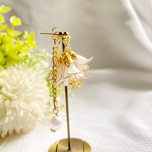 ディップアート 百合のピアス/イヤリング ピアス（その他） Aren 通販