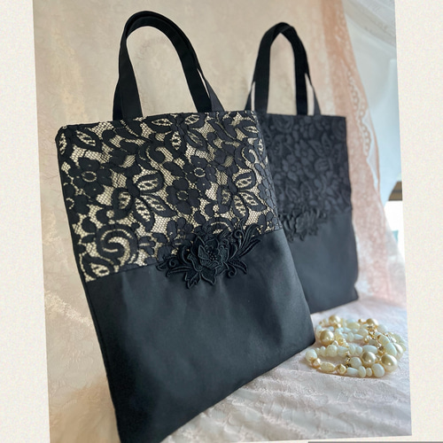 ❤️高級フランスレース❤️フォーマルバッグ ❤️薔薇レース  