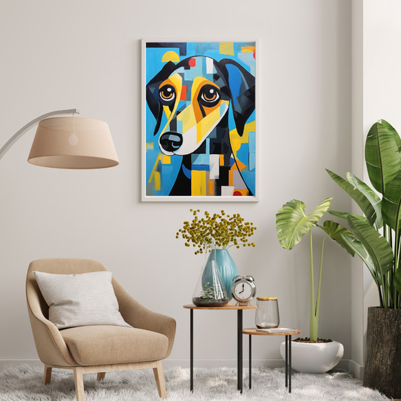 【Wanbism (ワンビズム) - ダックスフンド犬 No.1】アートポスター 犬の絵 犬の絵画 犬のイラスト 7枚目の画像