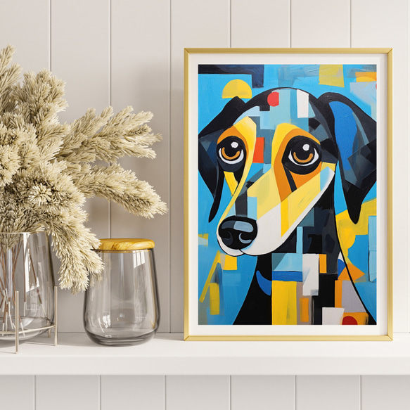 【Wanbism (ワンビズム) - ダックスフンド犬 No.1】アートポスター 犬の絵 犬の絵画 犬のイラスト 8枚目の画像