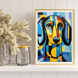 【Wanbism (ワンビズム) - ダックスフンド犬 No.2】アートポスター 犬の絵 犬の絵画 犬のイラスト 8枚目の画像
