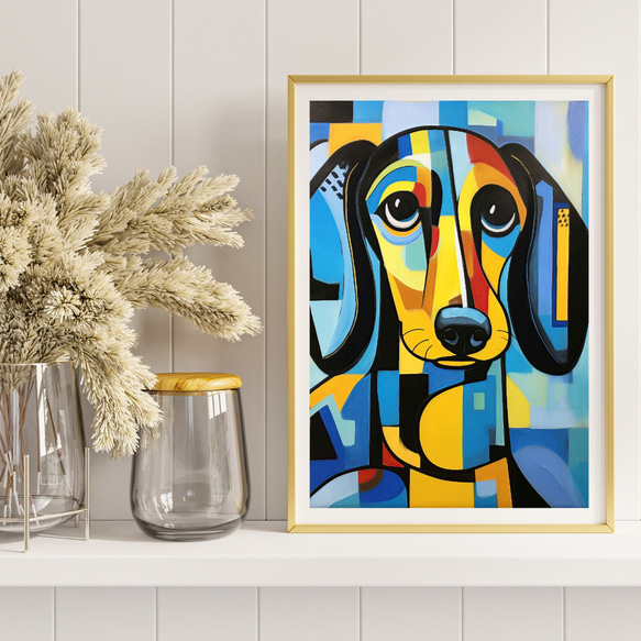 【Wanbism (ワンビズム) - ダックスフンド犬 No.2】アートポスター 犬の絵 犬の絵画 犬のイラスト 8枚目の画像