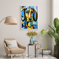 【Wanbism (ワンビズム) - ダックスフンド犬 No.2】アートポスター 犬の絵 犬の絵画 犬のイラスト 7枚目の画像