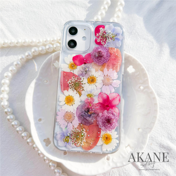 花物語 / 押し花ケース / スマホケース iPhone ケース/ 全機種対応 