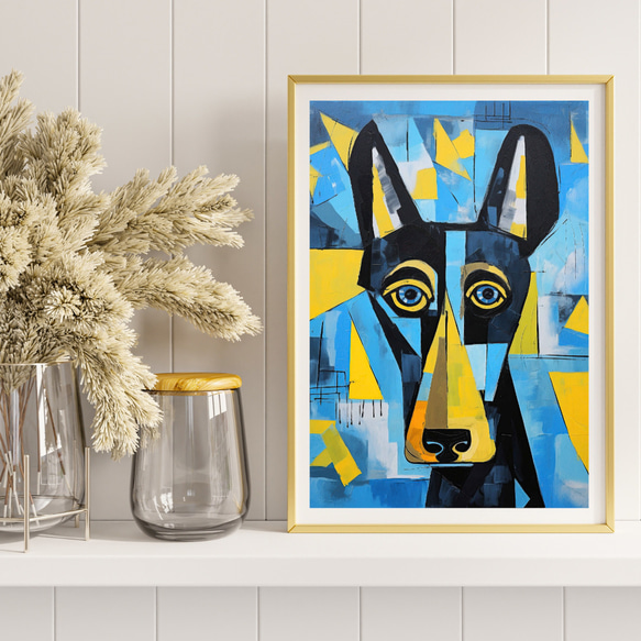 【Wanbism (ワンビズム) - ドーベルマン犬 No.2】アートポスター 犬の絵 犬の絵画 犬のイラスト 8枚目の画像
