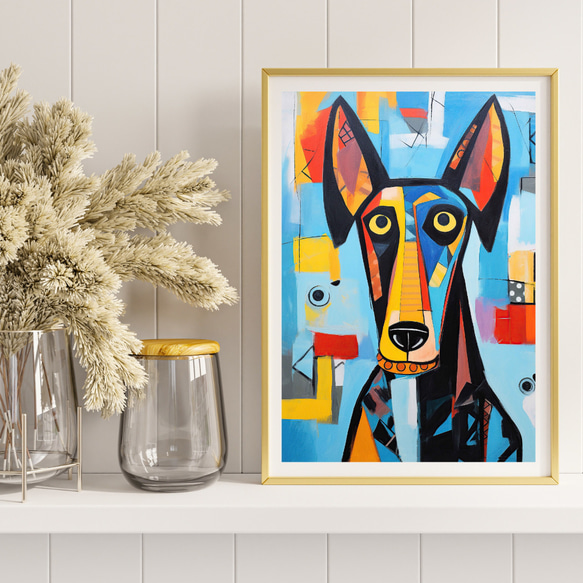 【Wanbism (ワンビズム) - ドーベルマン犬 No.3】アートポスター 犬の絵 犬の絵画 犬のイラスト 8枚目の画像