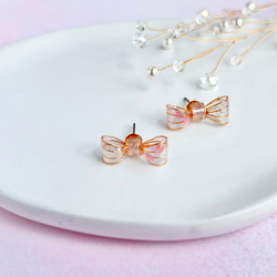 《特集掲載》5月末まで限定〜petit ribbon〜桜　ゴールド　ピアス/イヤリング 1枚目の画像