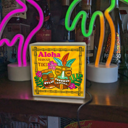 アロハ ハワイ TIKI ティキ像 ハイビスカス 店舗 自宅 ミニチュア ランプ 照明 看板 置物 雑貨 ライトBOX 4枚目の画像