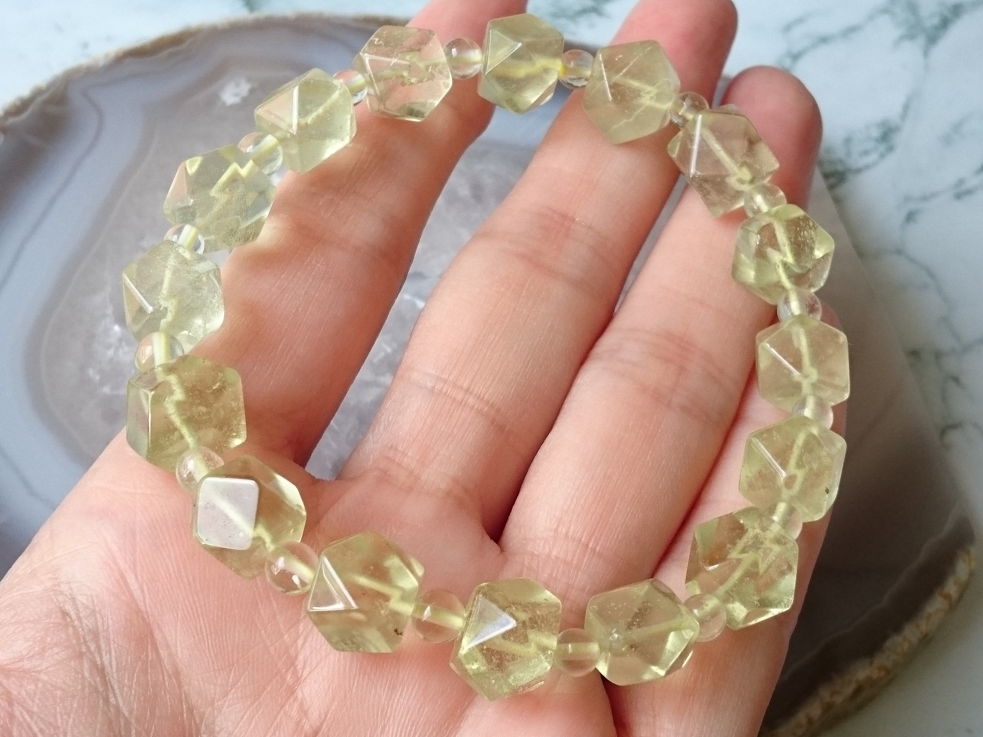 リビアングラス　スターカットブレスレット リビアングラス✨スターカット✨ブレスレット ブレスレット F