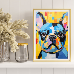 【Wanbism (ワンビズム) - フレンチブルドッグ犬 No.5】アートポスター 犬の絵 犬の絵画 犬のイラスト 8枚目の画像