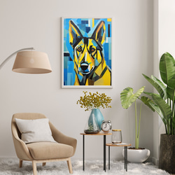 【Wanbism (ワンビズム) - ジャーマンシェパード犬 No.1】アートポスター 犬の絵 犬の絵画 犬のイラスト 7枚目の画像