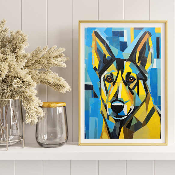 【Wanbism (ワンビズム) - ジャーマンシェパード犬 No.1】アートポスター 犬の絵 犬の絵画 犬のイラスト 8枚目の画像