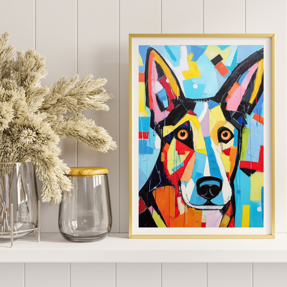 【Wanbism (ワンビズム) - ジャーマンシェパード犬 No.2】アートポスター 犬の絵 犬の絵画 犬のイラスト 8枚目の画像