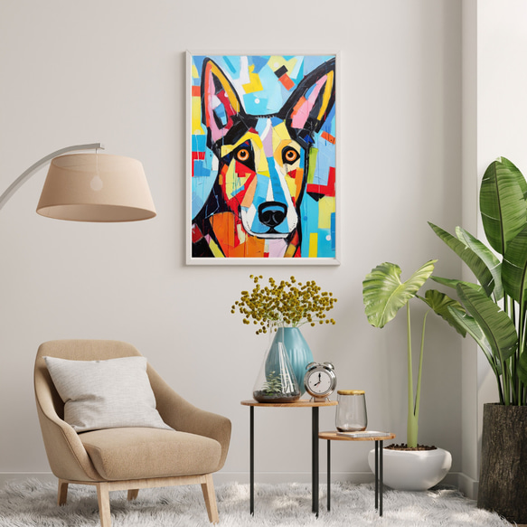 【Wanbism (ワンビズム) - ジャーマンシェパード犬 No.2】アートポスター 犬の絵 犬の絵画 犬のイラスト 7枚目の画像