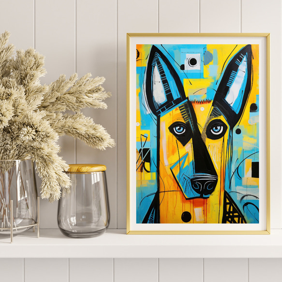【Wanbism (ワンビズム) - ジャーマンシェパード犬 No.4】アートポスター 犬の絵 犬の絵画 犬のイラスト 8枚目の画像