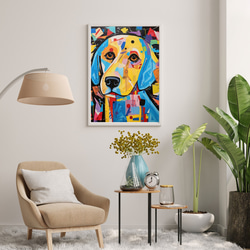 【Wanbism (ワンビズム) - ゴールデンレトリバー犬 No.5】アートポスター 犬の絵 犬の絵画 犬のイラスト 7枚目の画像