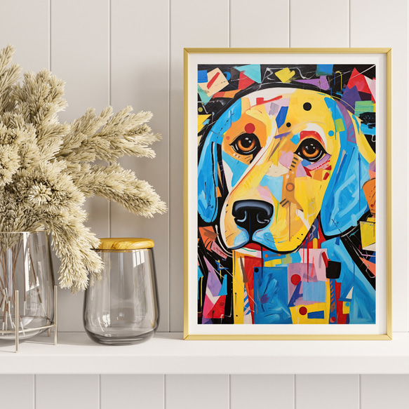 【Wanbism (ワンビズム) - ゴールデンレトリバー犬 No.5】アートポスター 犬の絵 犬の絵画 犬のイラスト 8枚目の画像