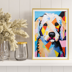 【Wanbism (ワンビズム) - ゴールデンドゥードル犬 No.4】アートポスター 犬の絵 犬の絵画 犬のイラスト 8枚目の画像