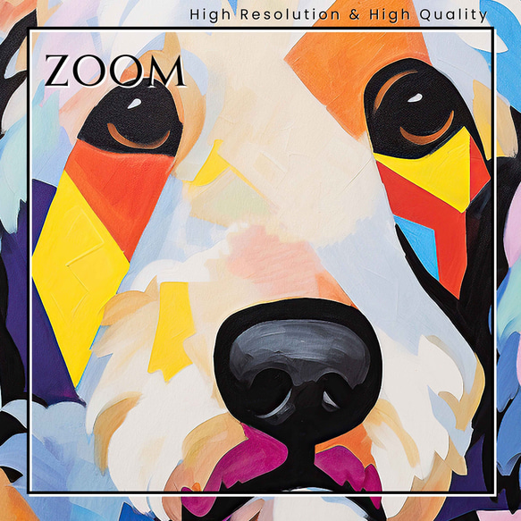 【Wanbism (ワンビズム) - ゴールデンドゥードル犬 No.4】アートポスター 犬の絵 犬の絵画 犬のイラスト 3枚目の画像