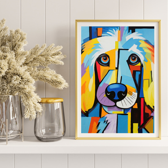 【Wanbism (ワンビズム) - ゴールデンドゥードル犬 No.5】アートポスター 犬の絵 犬の絵画 犬のイラスト 8枚目の画像