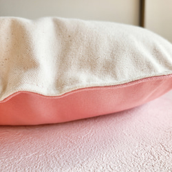 子犬・子猫用【受注製作】ペットのぐっすりベッド　コンパクトサイズ　ピンク×キナリ 6枚目の画像