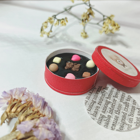 くまさんのミニチュアチョコレートボックス　ミニチュアスイーツ　ミニチュアフード　バレンタイン miniature 7枚目の画像