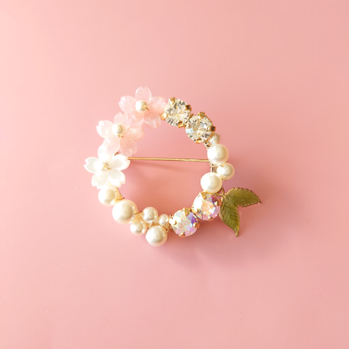 桜フォーマルのブローチ コサージュ 大人フォーマル2025 桜