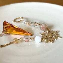 クリア&リセット♡キラキラ輝く天然石＆Swarovskiとフロストのサン